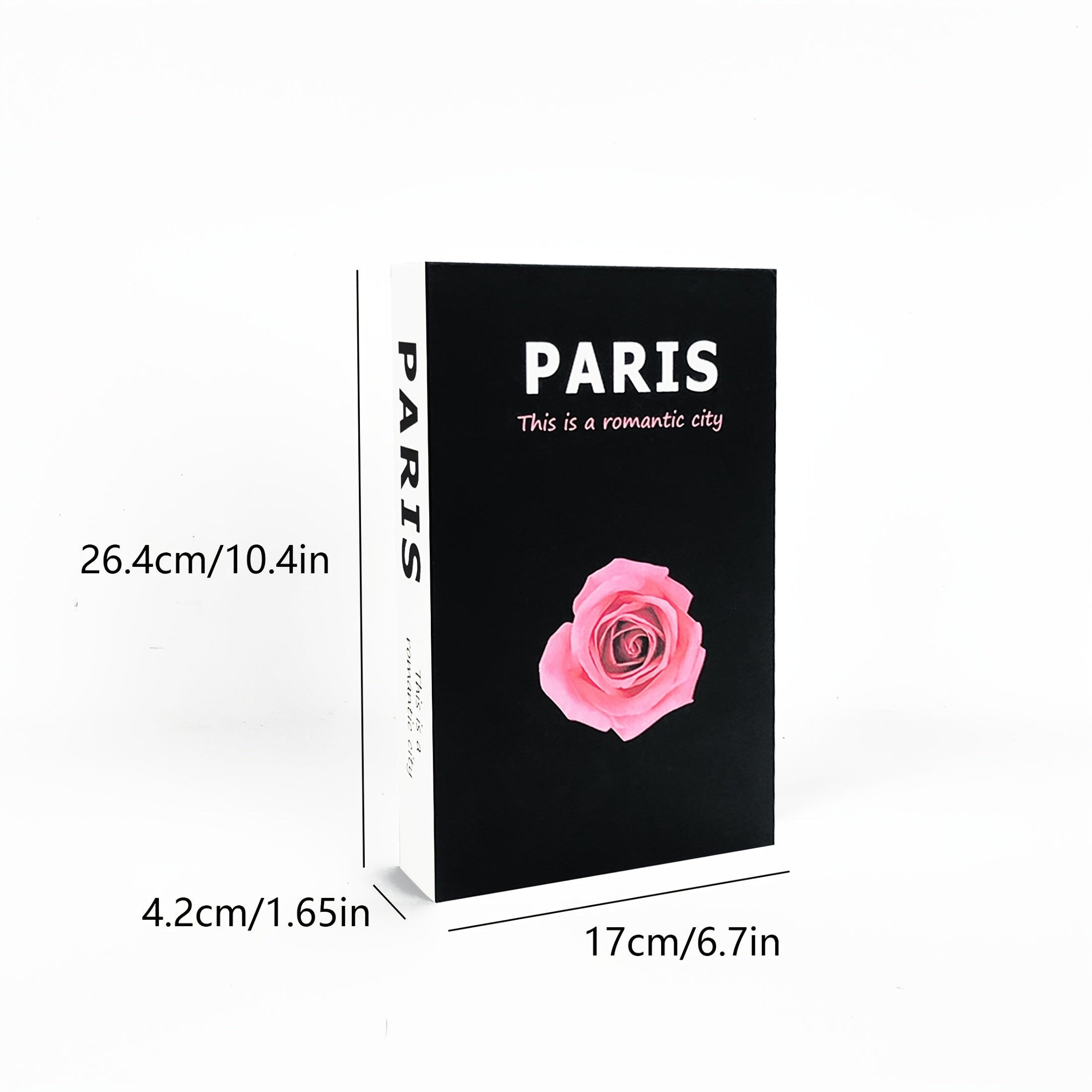 3pcs Luxury Fake Book Decorations - Realistic Book Stack with Pink Roses &amp; Vase, No Electricity Needed, for Home, Office, Cafe, Photography Props, Book Decorations, Office Decoration, Elegant Design, Decorative Vase