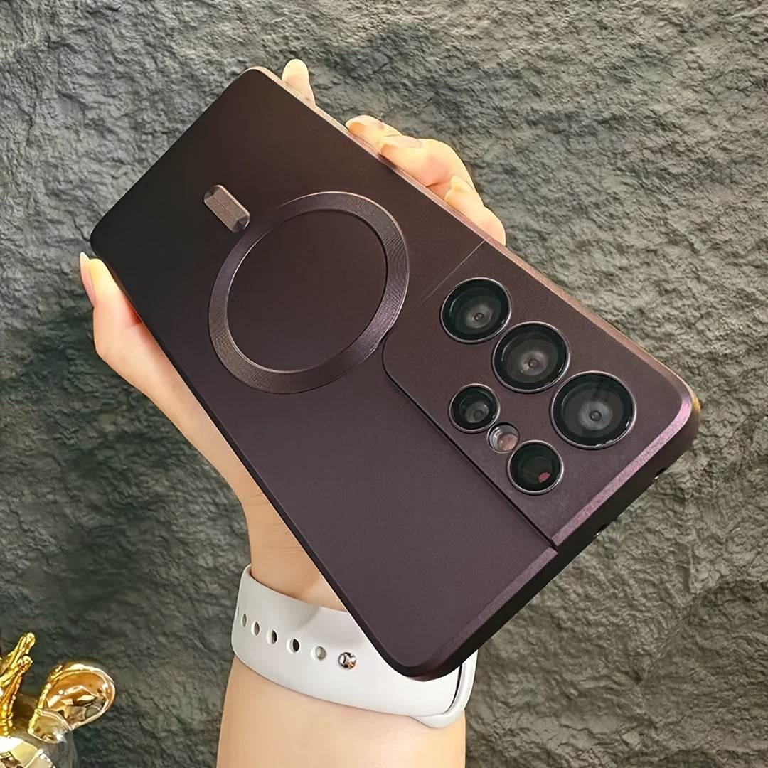 Coque transparente plaquée compatible charge magnétique sans fil, antichoc, pour Samsung Galaxy S20 à S23, offrant protection et style épuré.