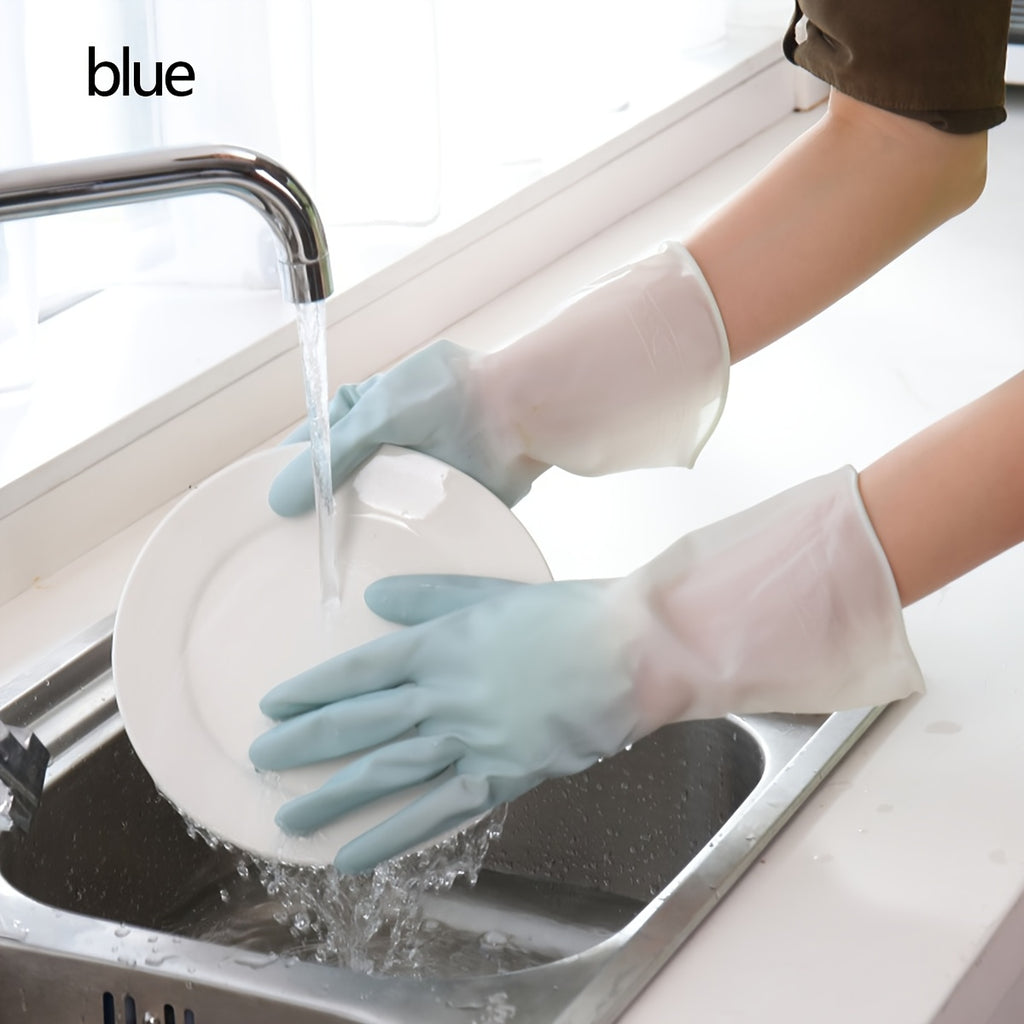 3pcs Waterproof Rubber Gloves for Kitchen, Bathroom &amp; Laundry - Durable PVC, Ambidextrous Dishwashing &amp; Cleaning Gloves in Light Blue, Pink, and White, Dishwashing Gloves|Pastel Colors|Durable Rubber Gloves, Dishwashing Glove