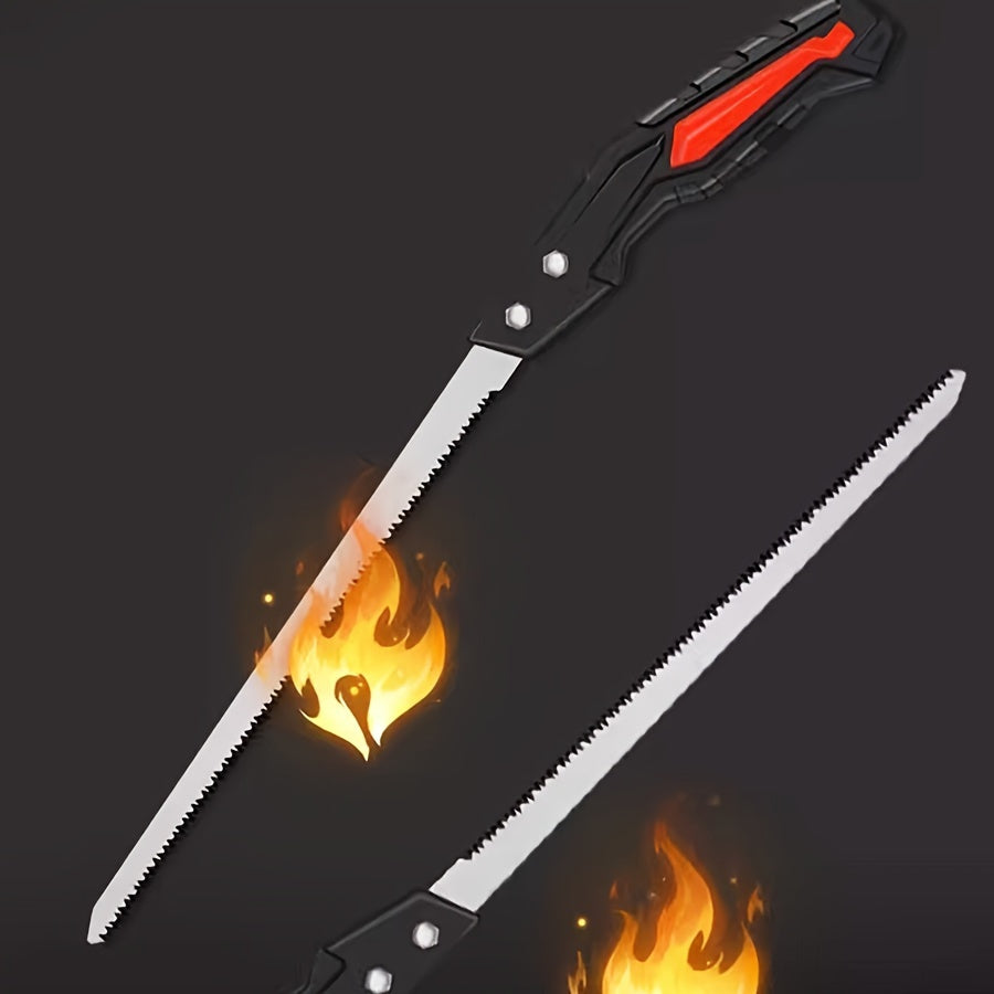 Scie manuelle compacte pour bois et élagage, idéale pour arbres fruitiers, jardinage précis et petits travaux de menuiserie à domicile.