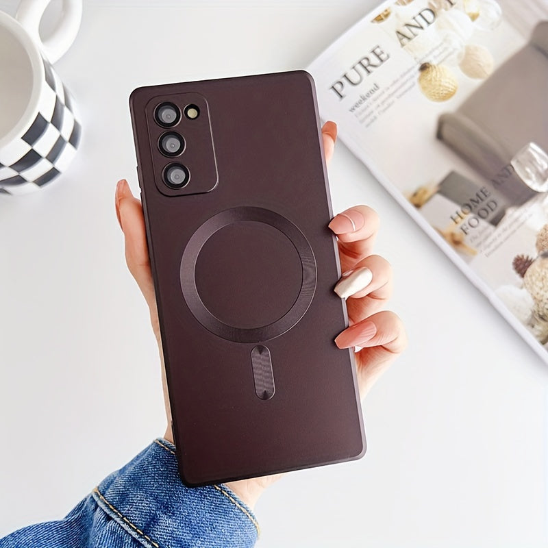 Coque transparente plaquée compatible charge magnétique sans fil, antichoc, pour Samsung Galaxy S20 à S23, offrant protection et style épuré.