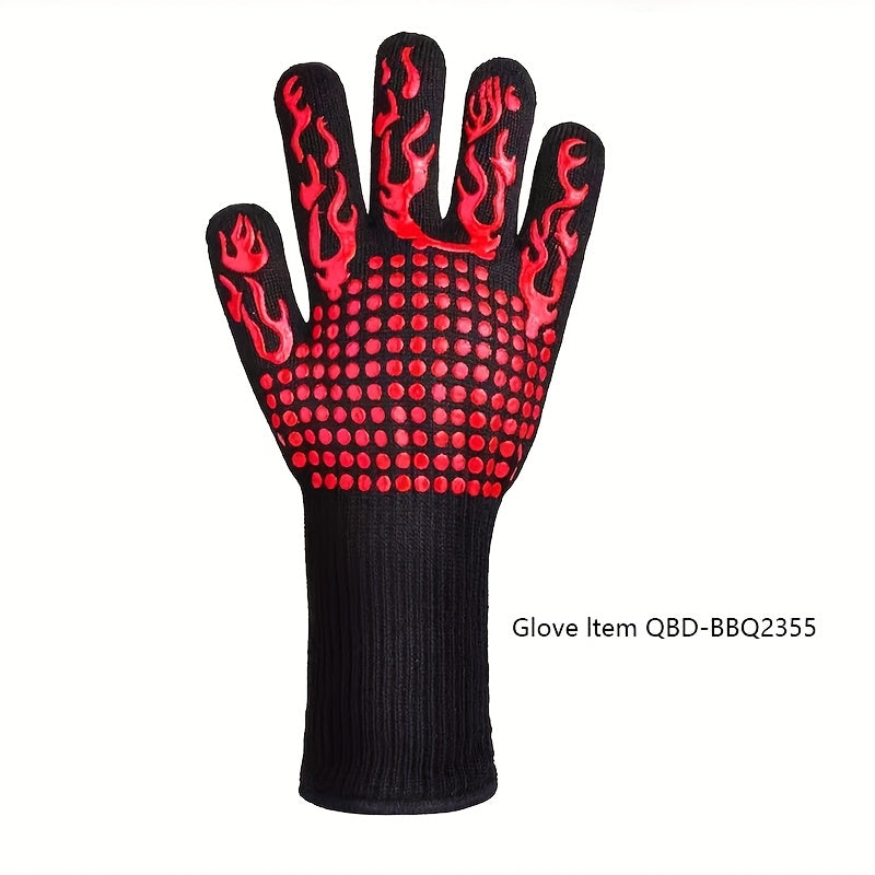 Gants de cuisine résistants à la chaleur : isolation four, protection anti-coupure, silicone antidérapant pour BBQ et cuisson. Vendu à l’unité.