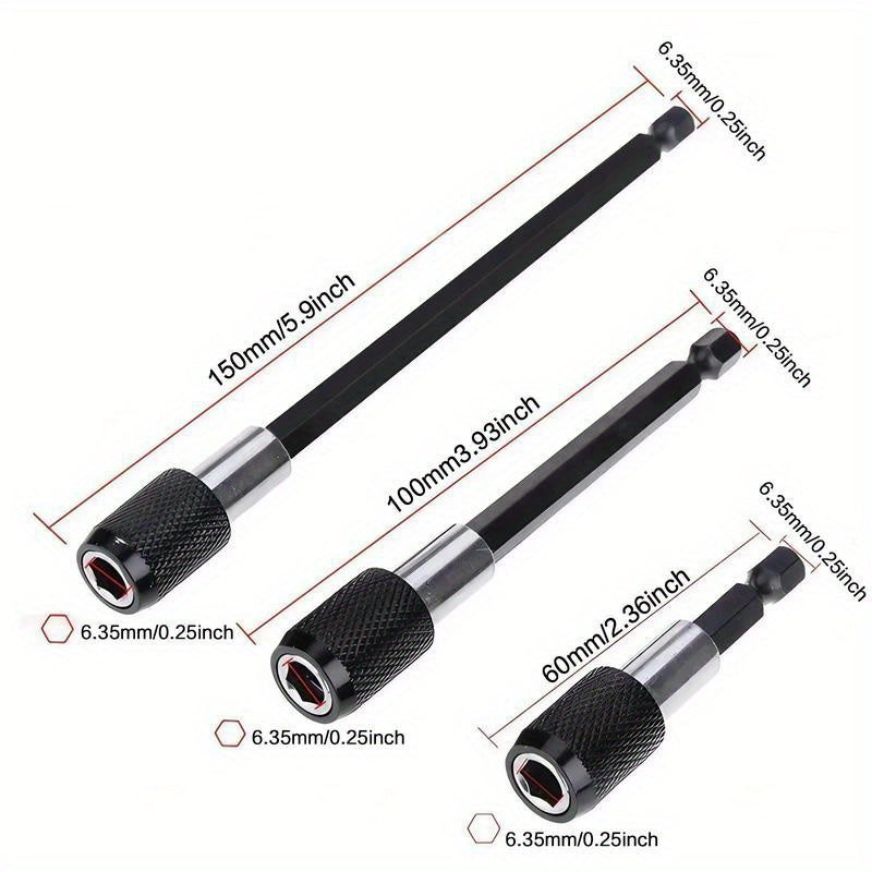 Magnetic Drill Bit Extension Set, Quick Release &amp; Universal Impact Electric Motor Drill Bit Holder, Durable &amp; Professional Power Tool Accessories