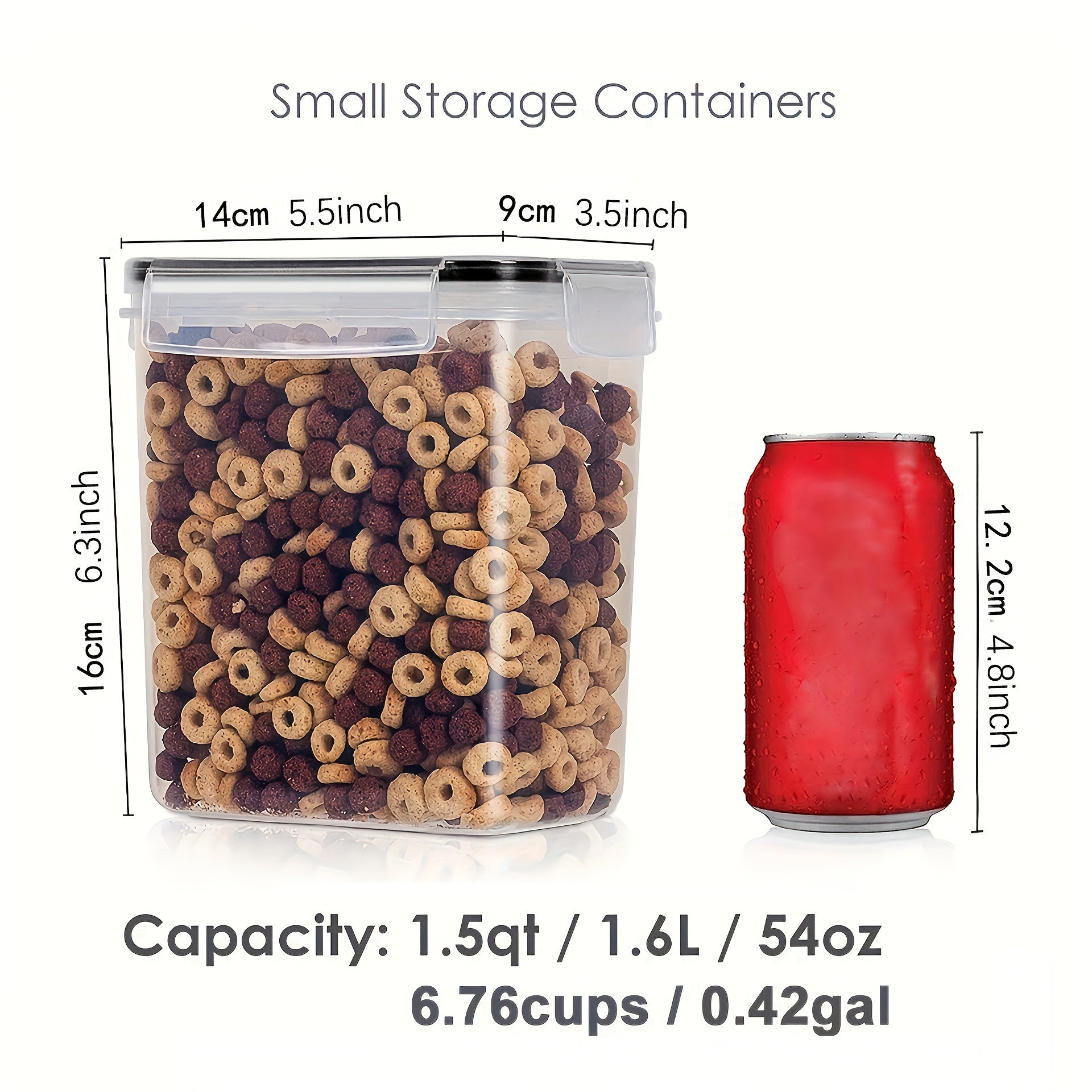 2/6pcs Cereal Storage Container Set 1.6L / 54oz, for Cereal,Flour,Sugar,Baking Supplies, Plastic Airtight Food Storage Containers,with Labels