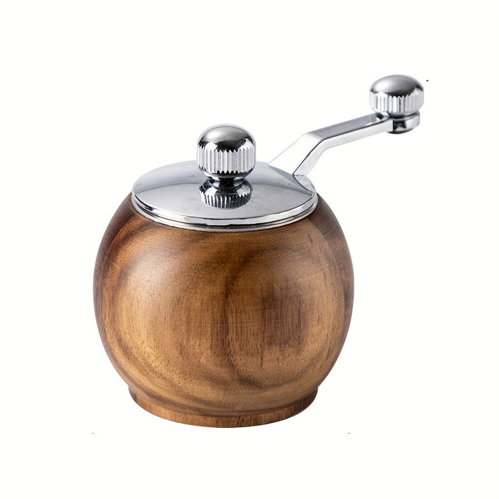 1pc Premium Wooden Pepper & Sea Salt Grinder - Manual Spice Mill with Adjustable Coarseness, Ideal for Freshly Ground Black Pepper & Sea Salt, Perfect for Steak & Salad Dressing Enthusiasts, Spice Grinder