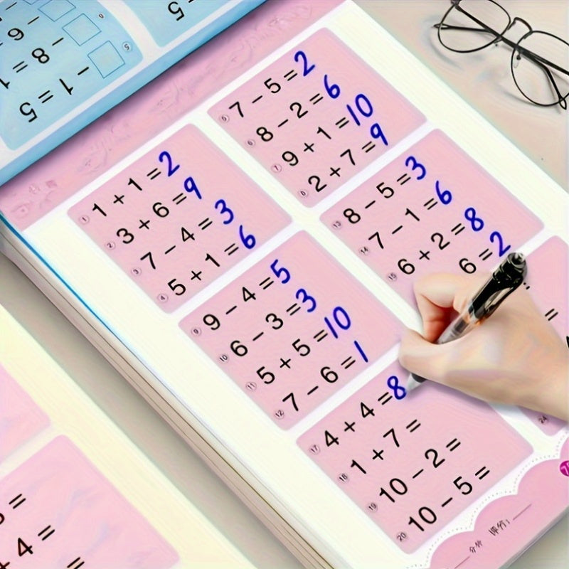 Cahier d’exercices mathématiques, addition et soustraction 10‑100, pour entraînement quotidien et amélioration des compétences en calcul.