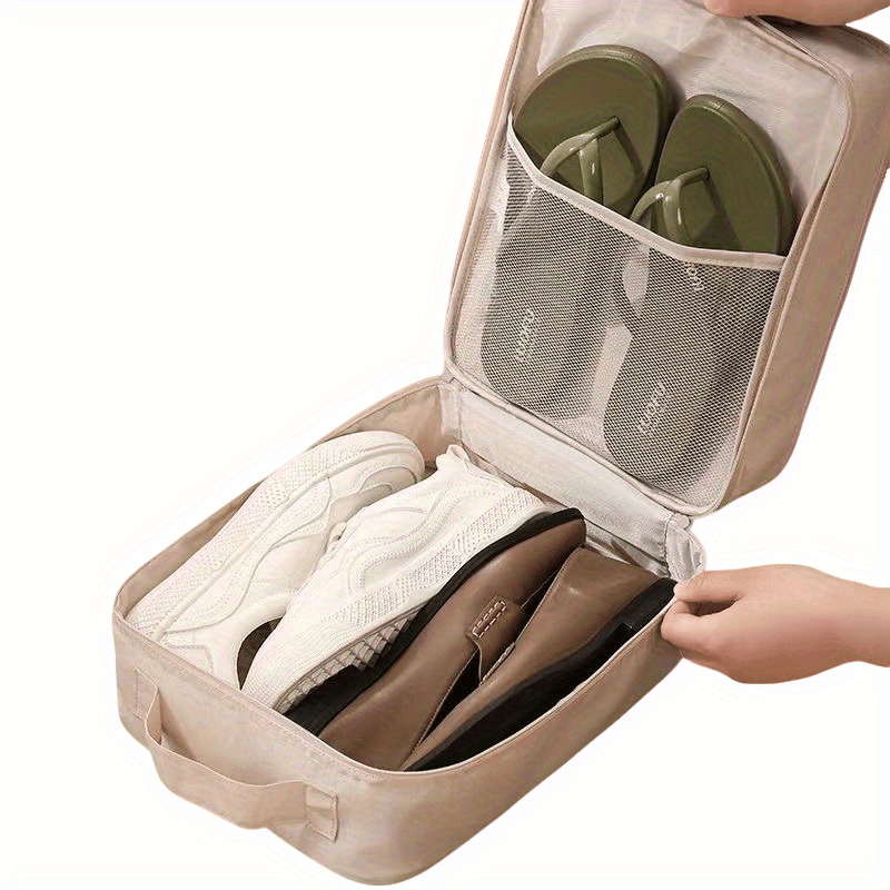 Travel Shoe Storage Bag - Hanging Organizer, Large Capacity, Multi-Functional, Machine Washable, Space-Saving Luggage, Durable Polyester with Multiple Compartments for Shoes and Accessories, Suitable for All Seasons (Spring,