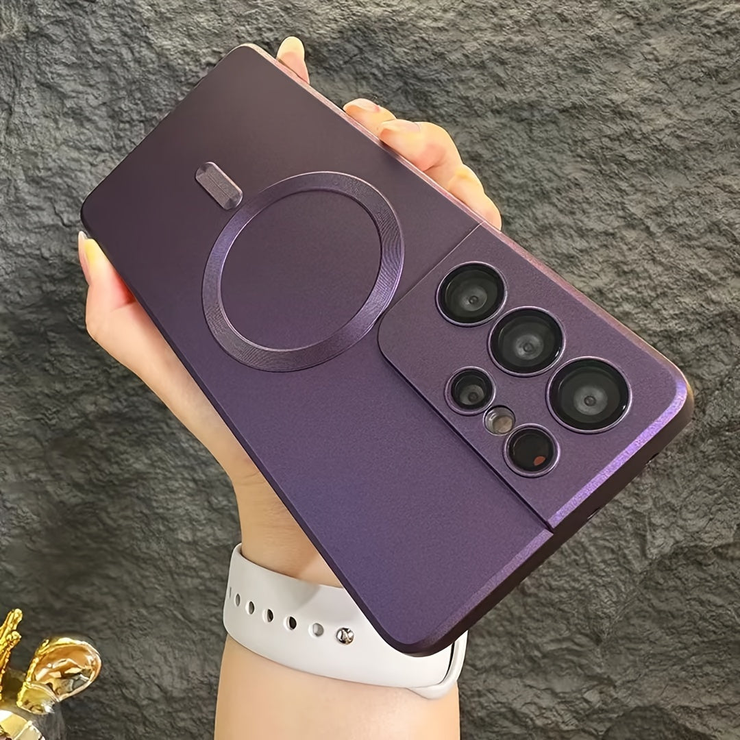 Coque transparente plaquée compatible charge magnétique sans fil, antichoc, pour Samsung Galaxy S20 à S23, offrant protection et style épuré.