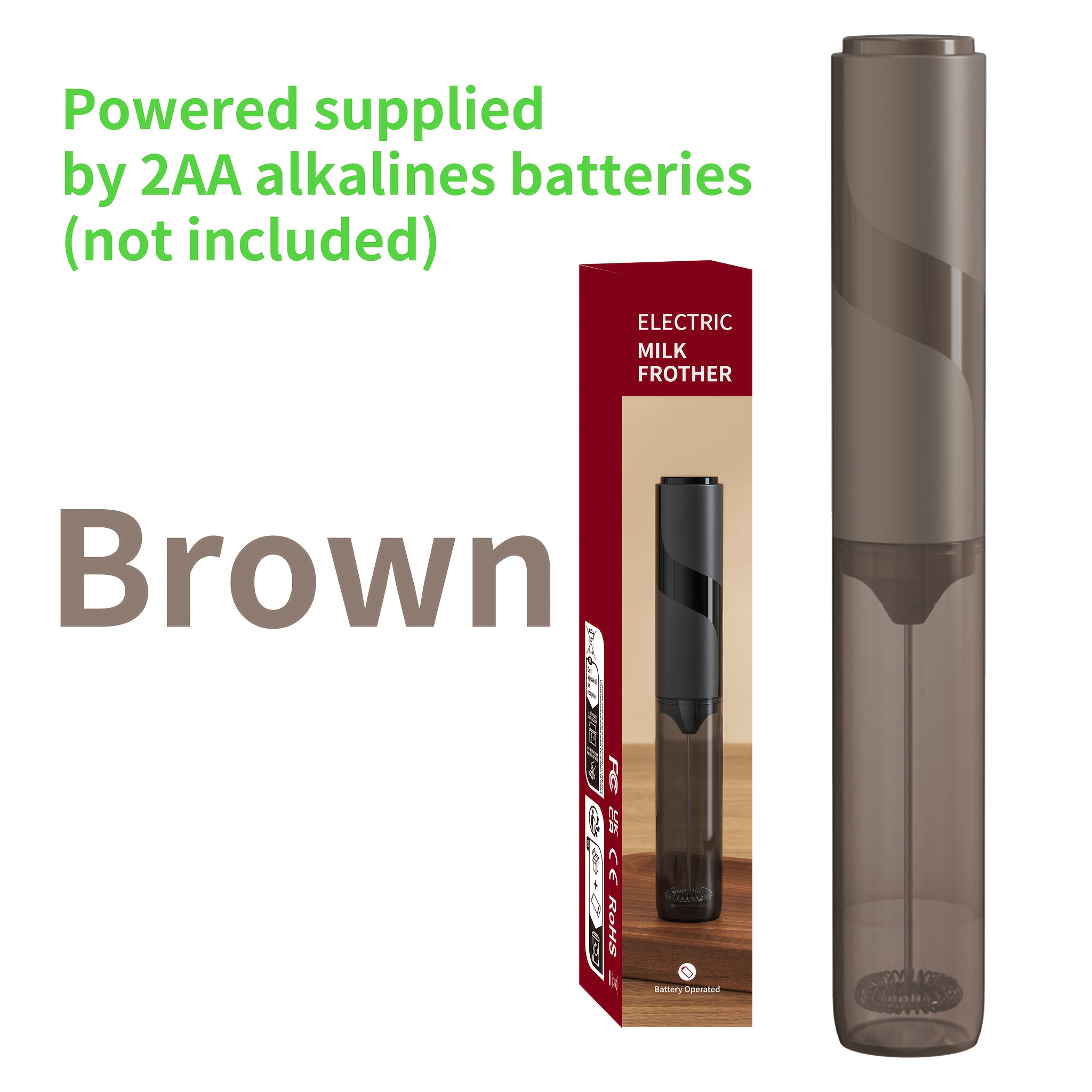 CLITON Electric Handheld Milk Frother with Storage Sleeve - Portable - Milk Shaker Suitable for Latte, Cappuccino, Protein Smoothies - Compact Milk Mixer with Froth Enhancer, Ideal for, Travel &amp; Gifts