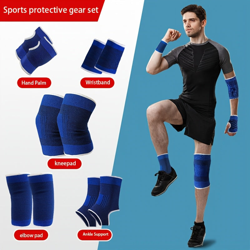 8pcs/set, 10pcs/set, all season equipment fitness combination set, sports knees, elbows, wrists, palms, fitness ankles, adult football and basketball training