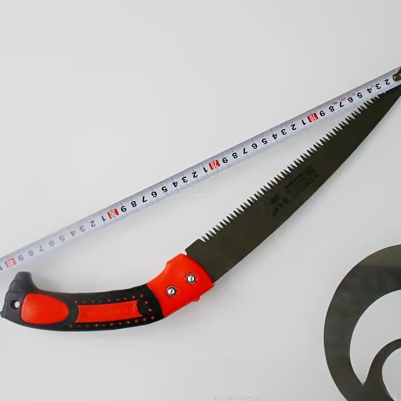 3-Sided Sharp Tooth Pruning Saw - Heavy-Duty Metal Construction for Lawn &amp; Garden Maintenance, Fruit Tree Trimming, Outdoor Use - Ergonomic Handle for Precision Cutting, Trimming Saw, Garden Maintenance, Sleek Metallic Finish