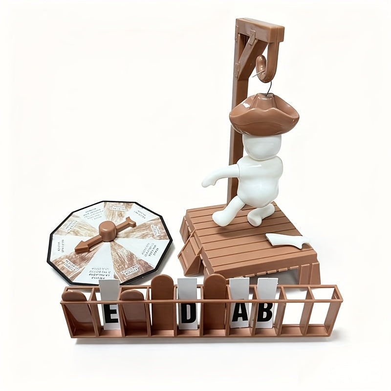 Hangman Word Game with Magnetic Letter Tiles &amp; Spanish/English Cards - Family Party Board Game for s &amp;, Vocabulary Builder, Spinning Wheel-Like Mechanic, Plastic Hanging for Man Game for Spanish &amp; English Language Learning (M