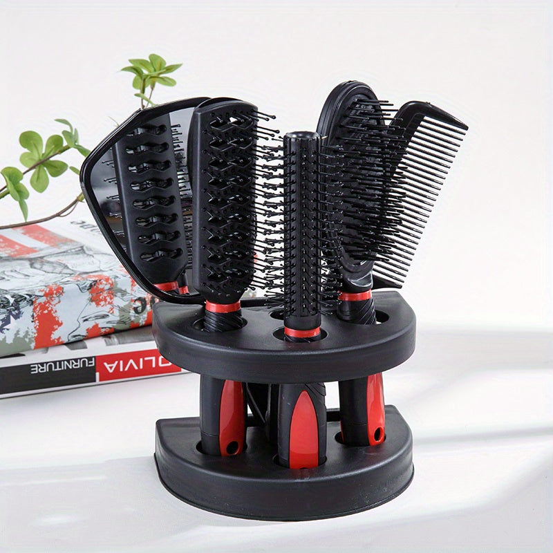 Set WANMEI 6 pcs miroir et peignes, accessoires coiffure pour filles, définition des boucles, outils salon et coiffage sans chaleur.