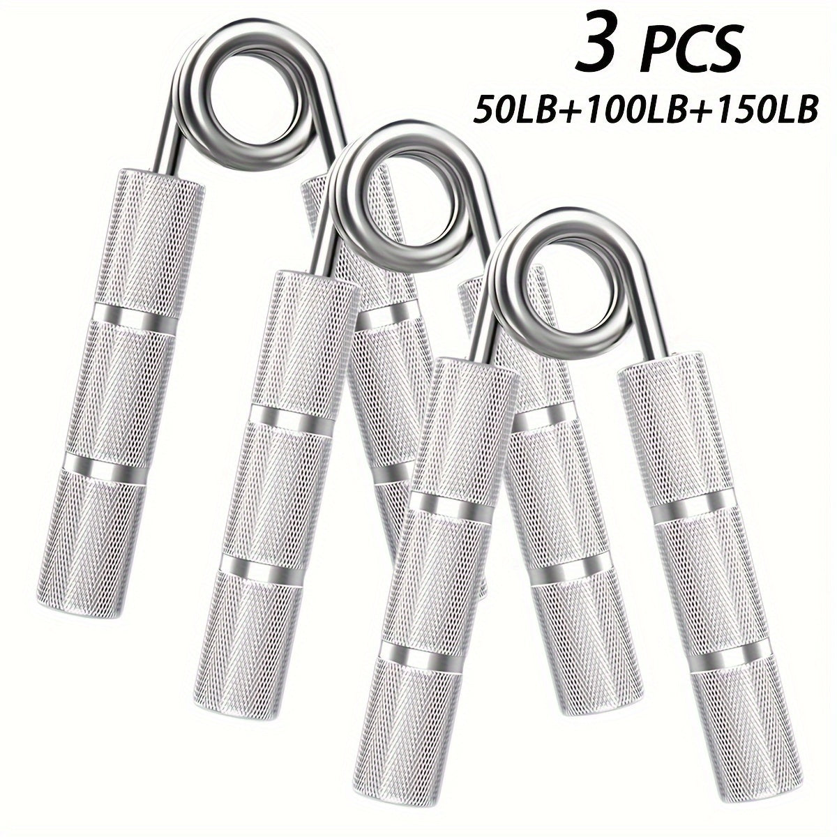 Gripper métallique main 22,68‑158,76 kg, entraîne poignets et avant-bras, renforcement préhension et muscles de la main.