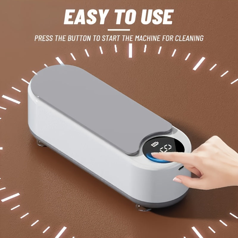 Machine de nettoyage multifonction portable, rechargeable USB, vibration haute fréquence, idéale pour bijoux, lunettes, montres et usage domestique.