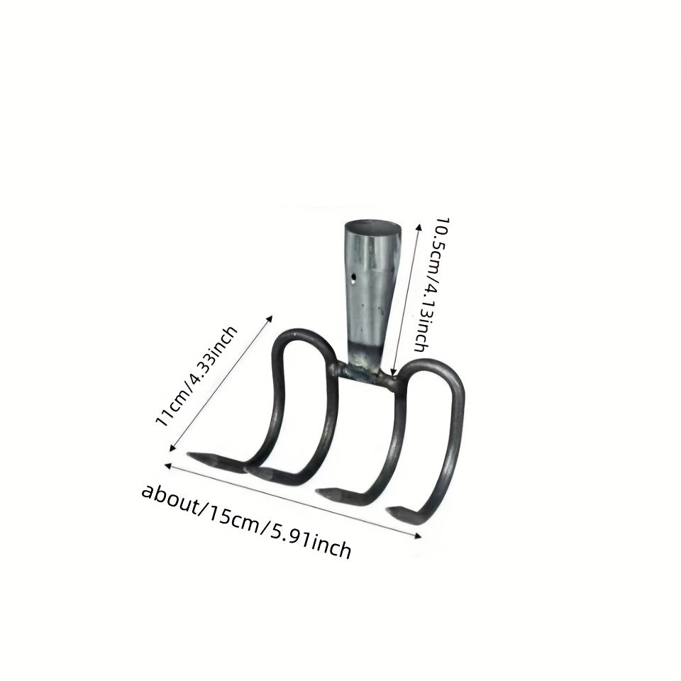 Multi-purpose heavy-duty steel rake, suitable for soil digging and tilling, land reclamation. Ideal for gardens, construction sites, and beach cleaning. Designed with durable metal for easy use in harsh conditions, it is a gar