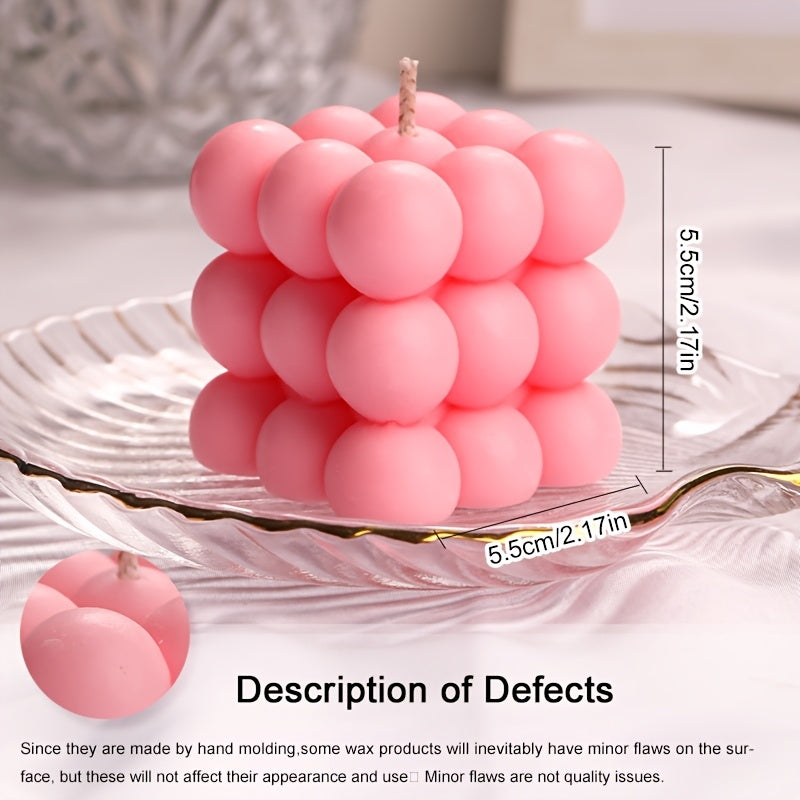 Bougie en forme de cube Décorative pour Noël, Saint-Valentin, diplômes ou anniversaires, parfaite comme cadeau pour amis, enseignants ou décoration maison.