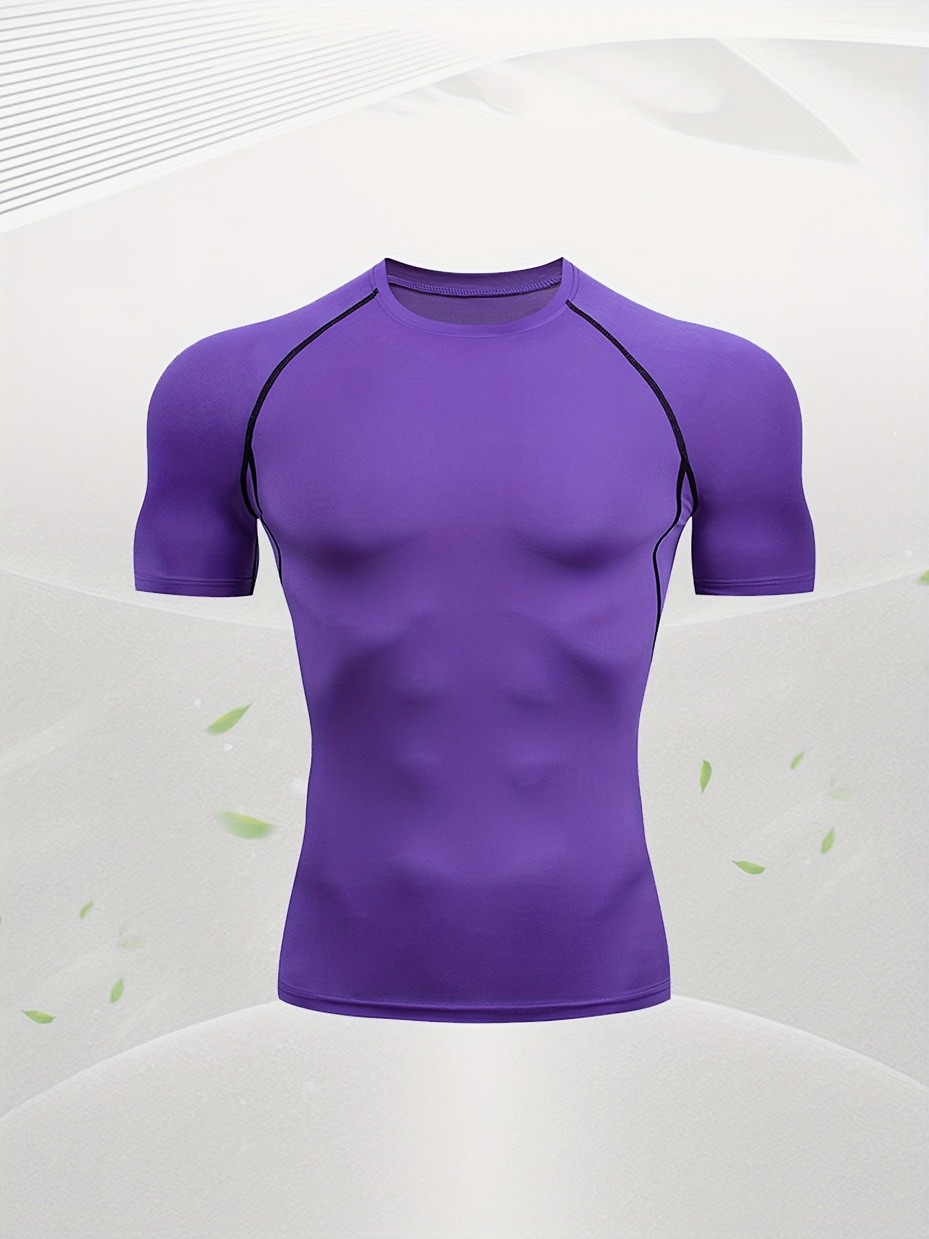 T-shirt de compression homme haute élasticité, respirant et séchage rapide, manches courtes, idéal pour le gym et activités extérieures.