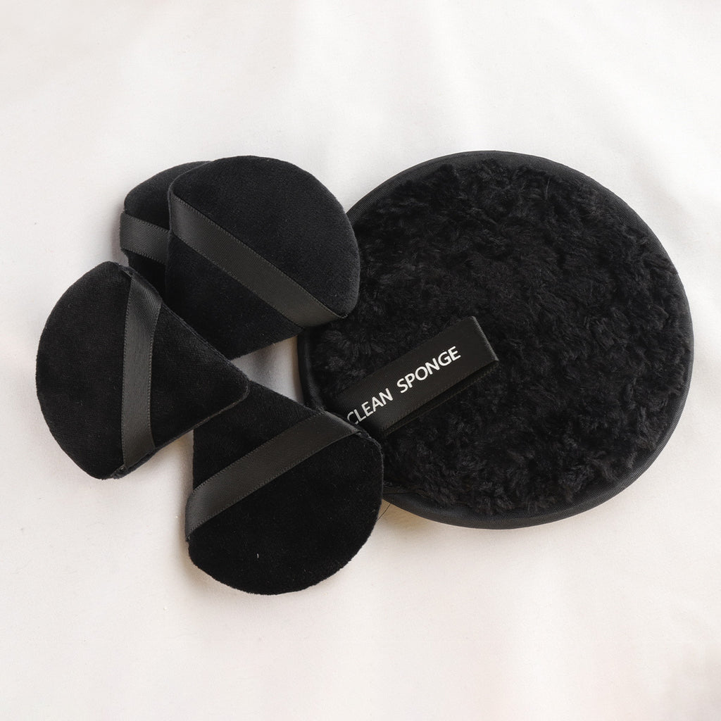 Set maquillage 47 pièces : trousse zippée, 25 pinceaux, éponge nettoyage, 16 applicateurs poudre et 4 mini éponges beauté.