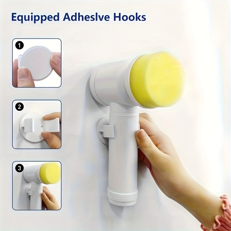 Laveur électrique portable : 5 brosses interchangeables pour baignoires, sols, carrelages, plaques, vitres et éviers. Nettoyage facile et efficace.