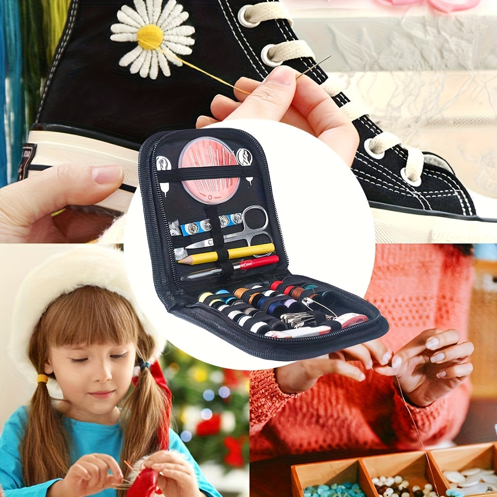 67pcs Complete Sewing Kit with Big Eye Steel Needles - Heavy-Duty Hand Sewing Travel Set, Needles &amp; Thread for Emergency Repairs, Crafting, Clothing Fixes - Portable Sewing Supplies for Adults, &amp; On-the-Go Mending