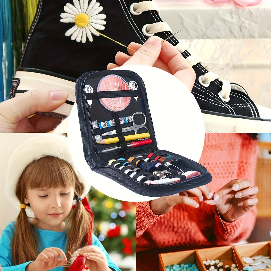 67pcs Complete Sewing Kit with Big Eye Steel Needles - Heavy-Duty Hand Sewing Travel Set, Needles &amp; Thread for Emergency Repairs, Crafting, Clothing Fixes - Portable Sewing Supplies for Adults, &amp; On-the-Go Mending