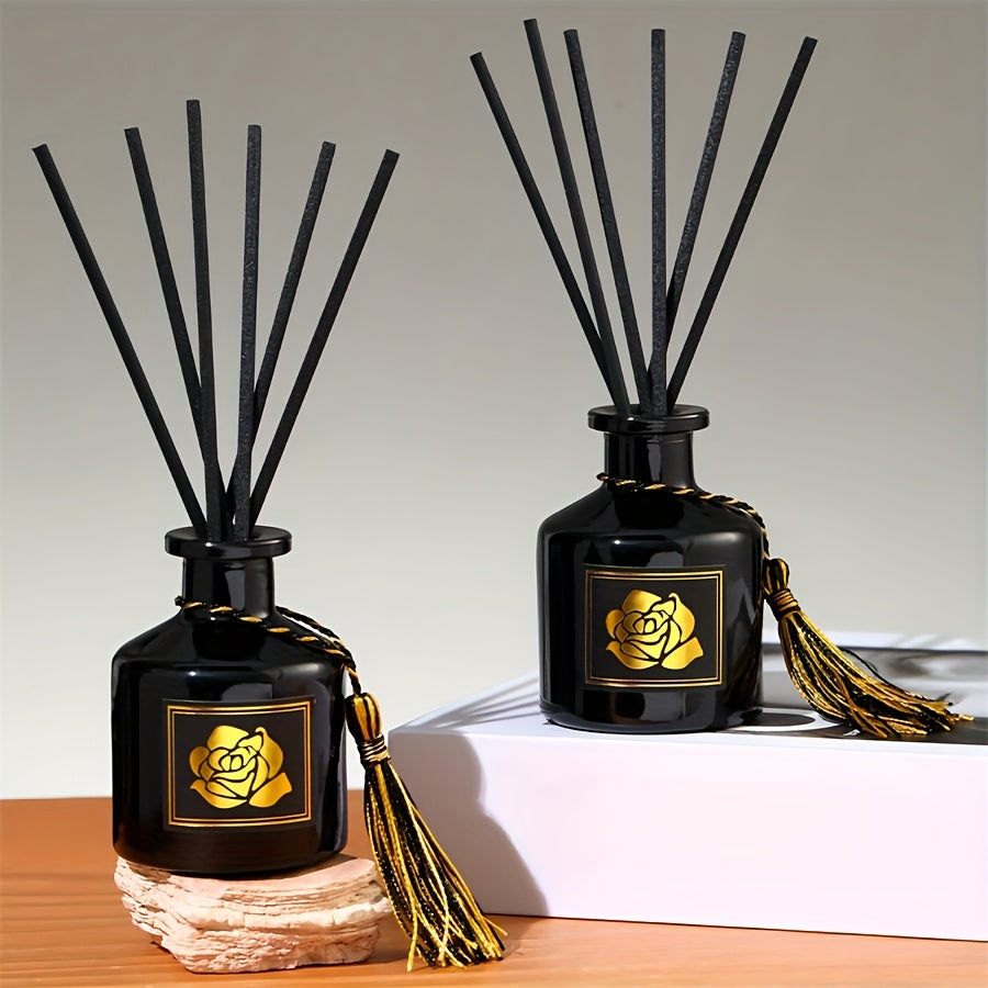 Diffuseur d’ambiance à parfum intense Bouteille avec bâtonnets, disponible en plusieurs senteurs, idéal pour parfumer et rafraîchir maison ou bureau.