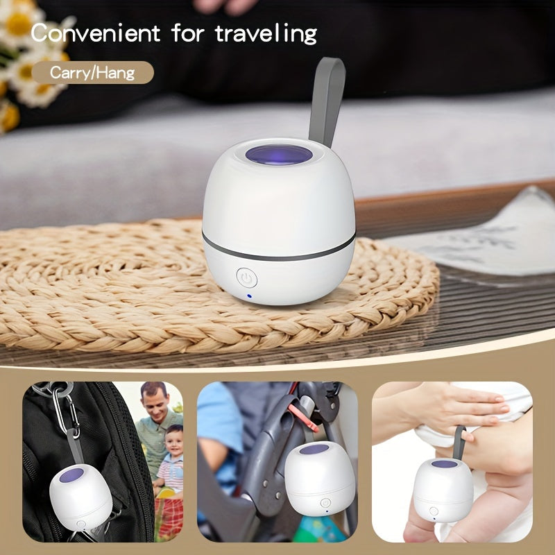 MOMMED Portable USB Rechargeable Pacifier Cleaner - Multi-Purpose UV Sanitizer for Pacifier Parts, Headphones, Earrings &amp; More, Compact Design with Blue Light Indicator, Easy to Clean, Travel-Friendly, USB Rechargeable Cleane