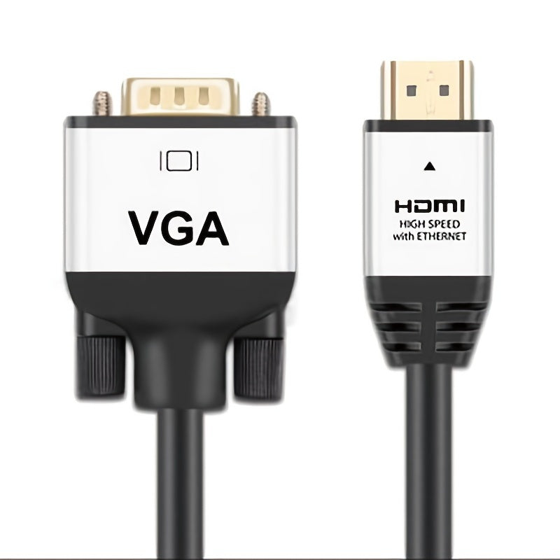 Câble convertisseur HDTV vers VGA 1080p, connecteurs mâles, convertit signal HDTV pour moniteurs, projecteurs ou PC, compatible vidéo haute définition.