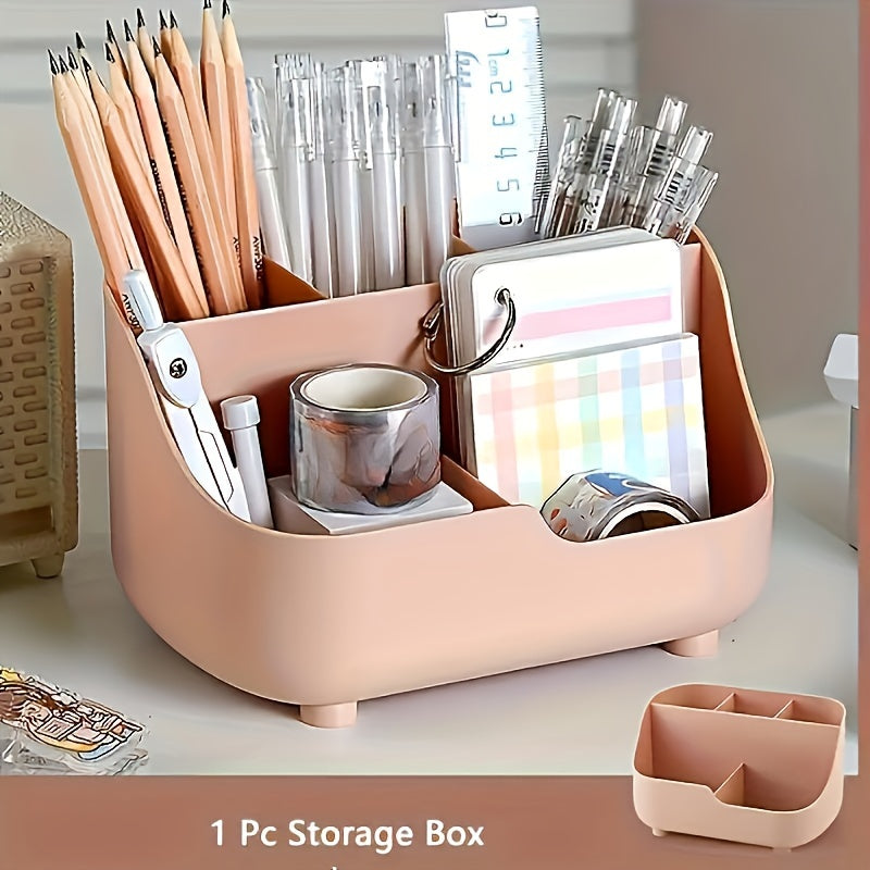 1 Large-capacity Simple Solid-color Five-grid Desktop Storage Multi-functional Storage Box Material Desk Storage Box