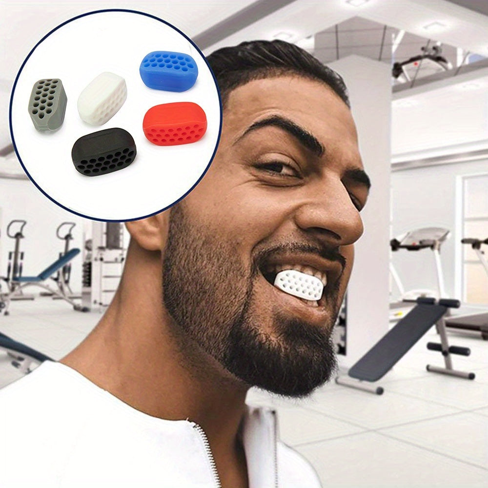 Lot de 2 entraîneurs mandibulaires en silicone, légers et durables, pour renforcement des muscles faciaux et entraînement de la mâchoire.