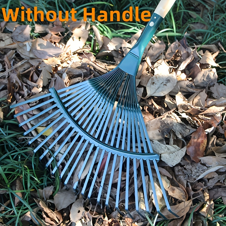 Heavy-Duty Stainless Steel Lawn Rake &amp; Leaf Scoop - Large Leaf-Catching Broom with Wide (65% More Coverage), Compatible with 40.13cm x 41.91cm Bags, No-Handle Design for Easy Leaf Removal - Ideal Gift for Gardeners &amp; Outdoor