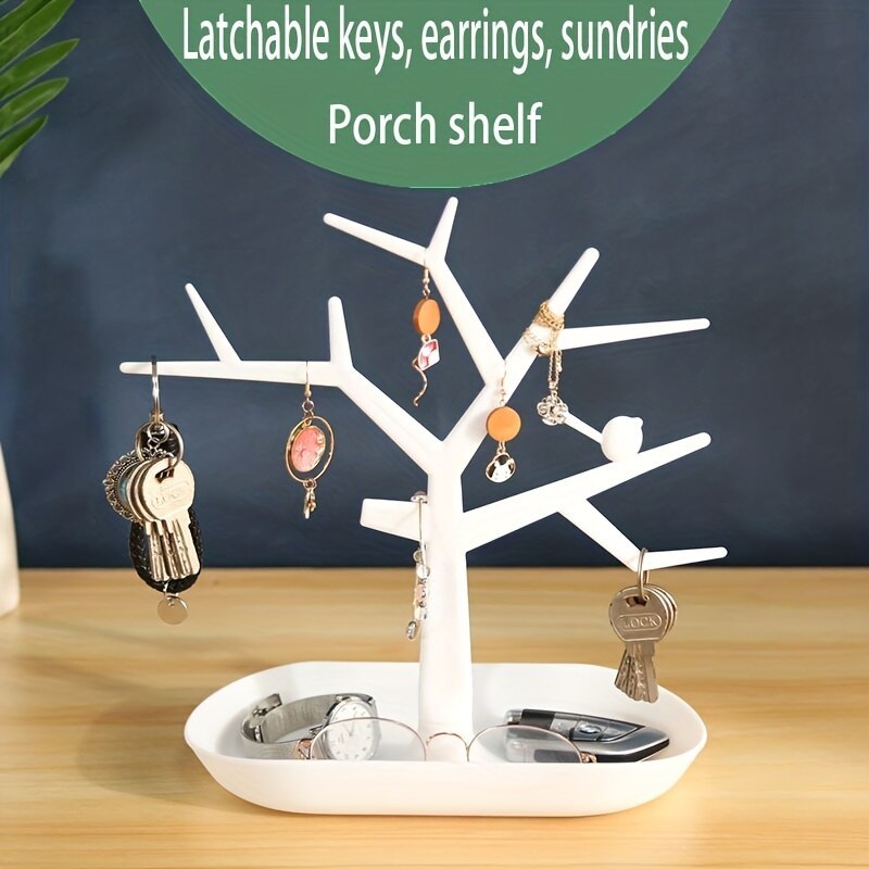 1pc Tree Hanger Creative Necklace Jewelry Necklace Bracelet Jewelry Display Rack Creative Earrings Ring Storage Rack, Jewelry Towers