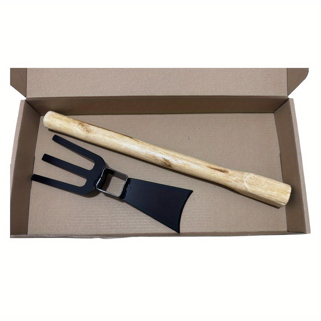 Houe de jardin double-face 35 cm, fonte durable, poignée antidérapante ergonomique, idéale pour planter fleurs, désherber légumes et entretien jardin.