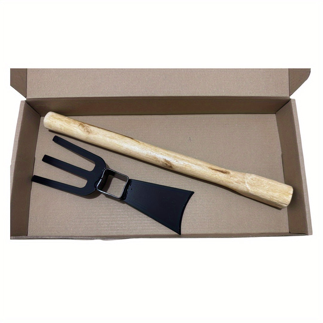 13.78-Inch Dual-Sided Garden Hoe | Durable Cast Iron Hoe with Ergonomic Non-Slip Handle | Floral Planting &amp; Vegetable Weeding Tool | Heavy-Duty Home Gardening Tool Set