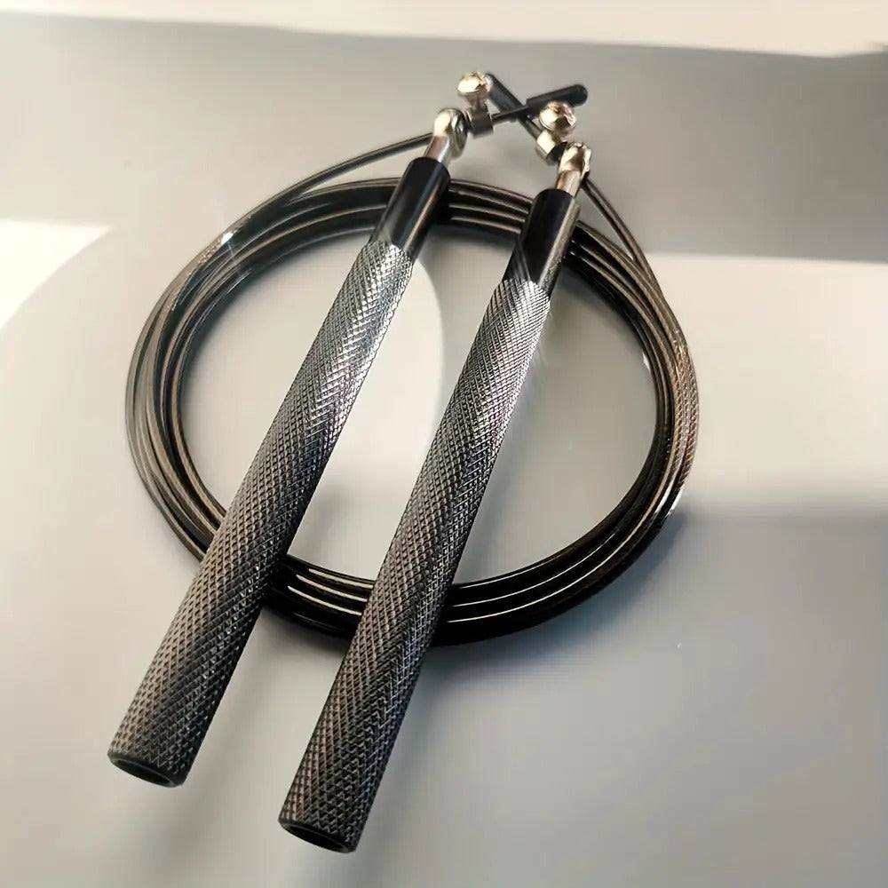 Corde à Sauter Professionnelle : Poignées aluminium robustes, rotation 360°, grip antidérapant, système corde rapide, idéale HIIT, boxe et gym.