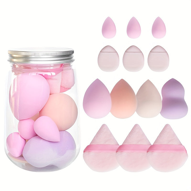13Pcs Canned Makeup Sponge Duo, Beauty Sponges &amp; Powder Puffs, Super Soft Blender Makeup Sponge And Makeup Puff For Loose Powder Liquid - Gift Set