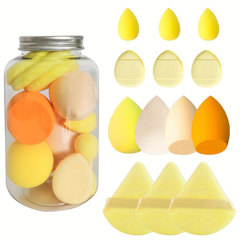 13Pcs Canned Makeup Sponge Duo, Beauty Sponges &amp; Powder Puffs, Super Soft Blender Makeup Sponge And Makeup Puff For Loose Powder Liquid - Gift Set