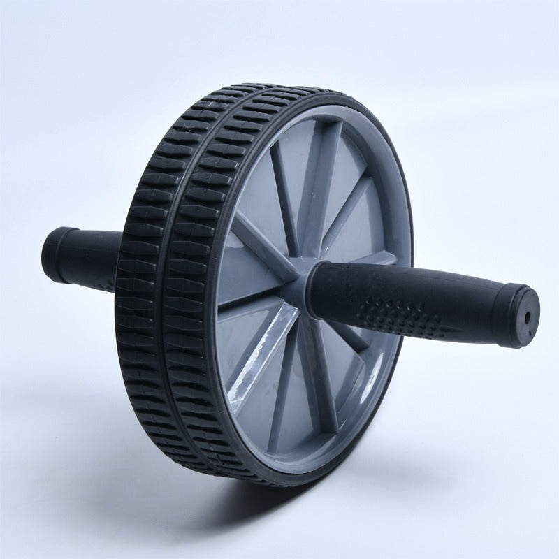Roller abdominal efficace, design gris et noir, outil de fitness pour renforcer le core, entraîner les muscles et favoriser la perte de poids.