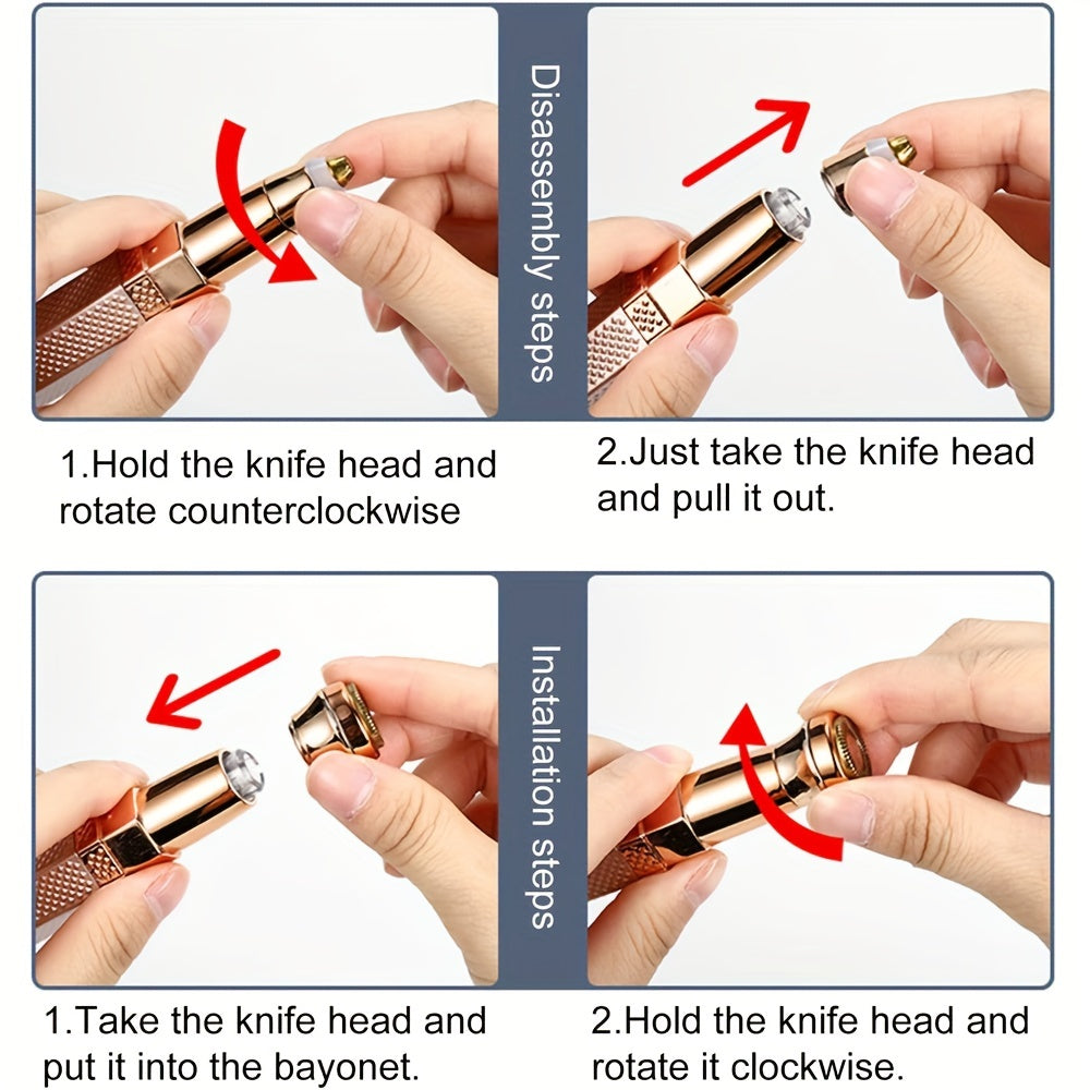 Épilateur électrique 4 en 1 pour femmes, rechargeable, indolore, pour visage, sourcils, nez, bikini et corps.