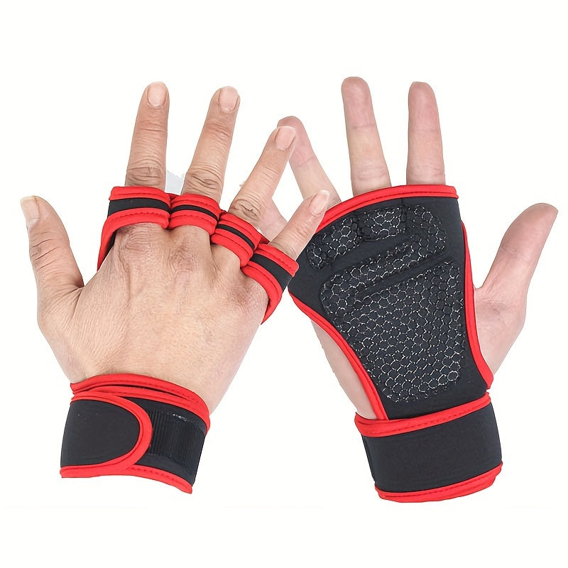 Gants sans doigts antidérapants et durables, offrant protection et confort, avec poignet réglable, parfaits pour musculation et entraînement fitness.