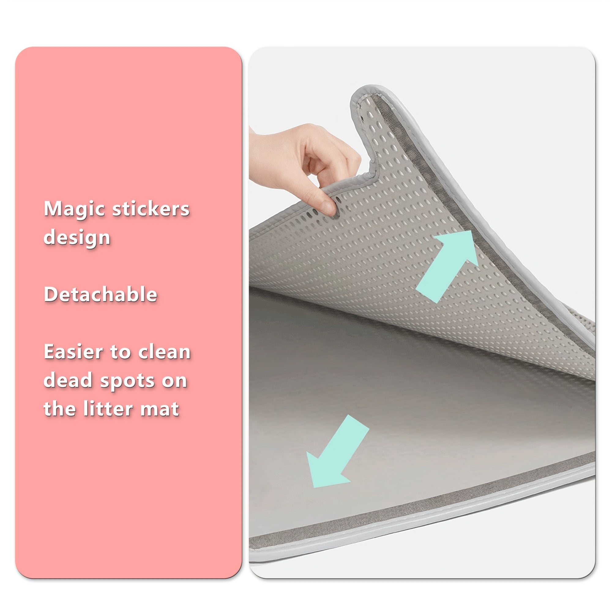 Tapis litière double couche, anti-éclaboussures, contrôle de poussière, retient les grains, facile à nettoyer, idéal intérieur pour maintenir propreté.