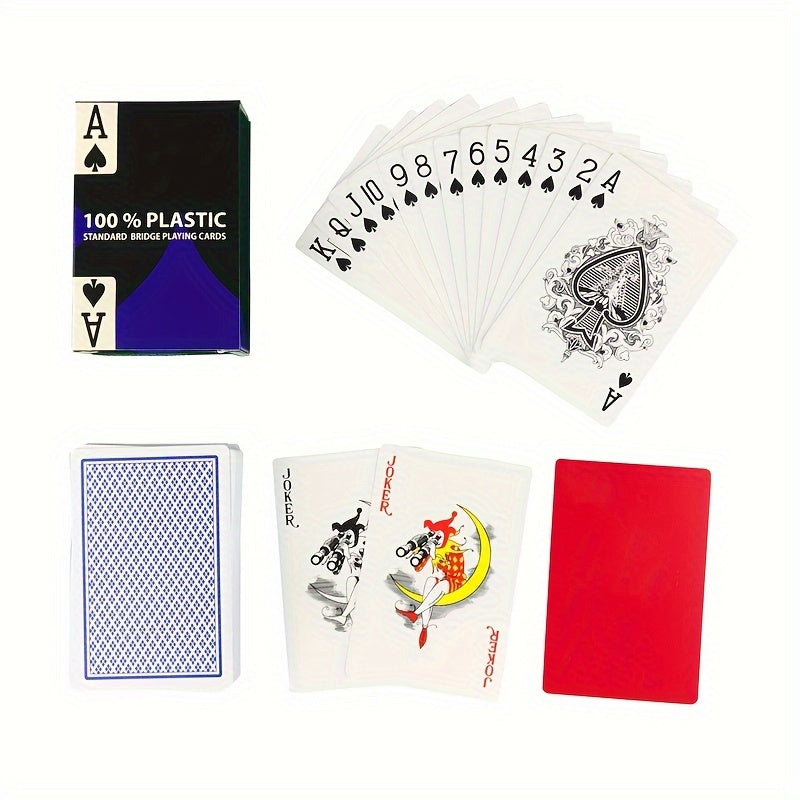 Cartes de jeu PVC mat premium, étanches. Design étroit pour une prise améliorée, idéal pour les jeux créatifs et le divertissement.