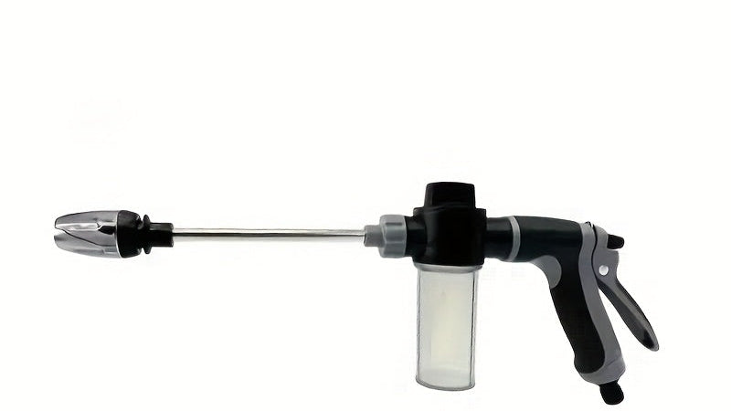 High-Pressure Car Wash Foam Gun with Long Handle - Adjustable Spray Nozzle, Foam Cannon &amp; Pressure Spray Bottle - Heavy-Duty Plastic Construction