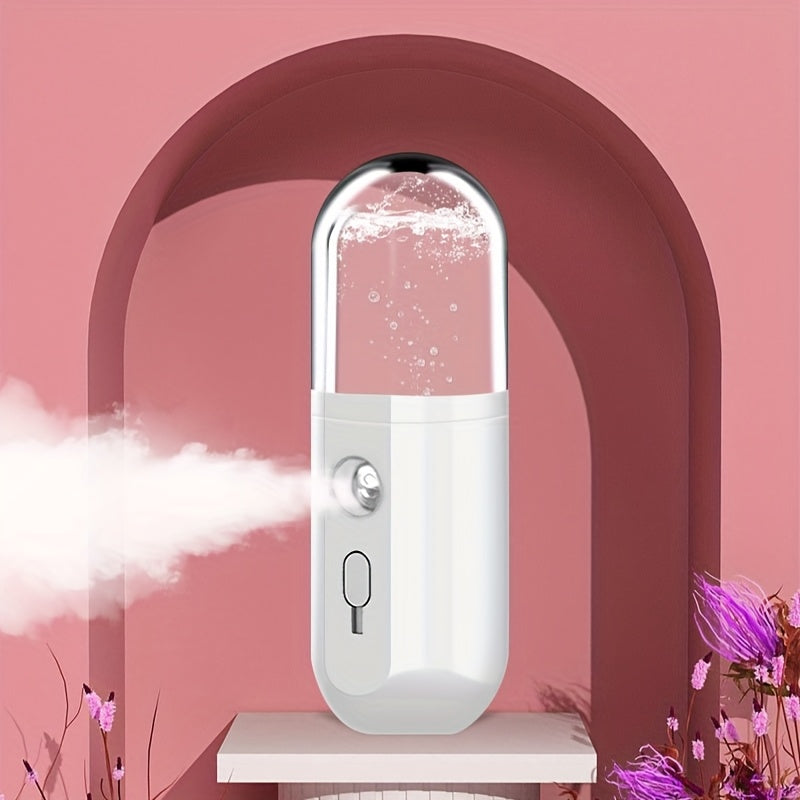 Appareil facial portable hydratant, nano atomiseur USB 30 ml, compact, vaporisateur pour visage, idéal maison, bureau et voyage, soin et maquillage quotidien.