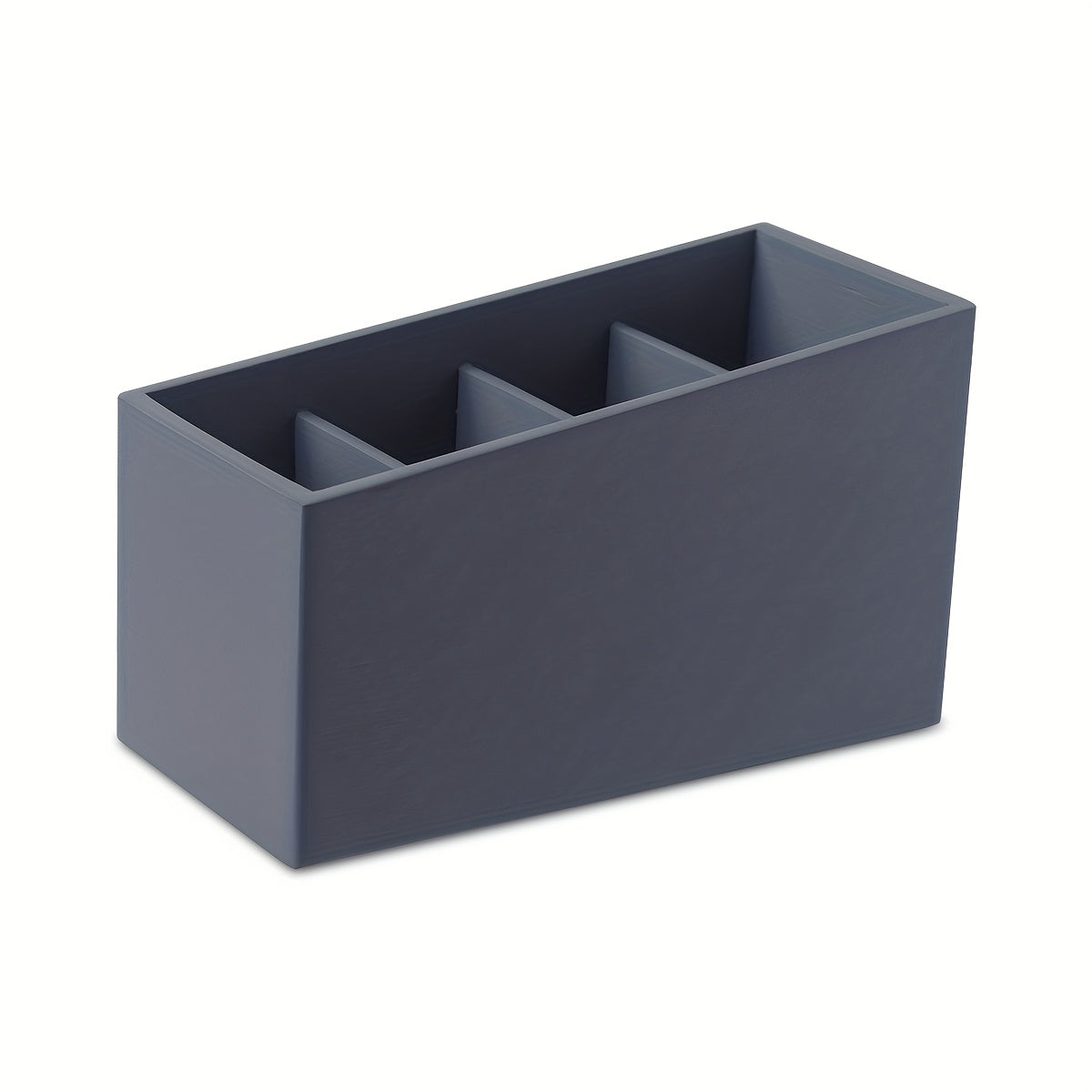 Wooden Remote Control Storage Box with Four Compartments, Suitable for Organizing Remote Controls, Makeup Brushes, And Pens in The Living Room, Bedroom, Or Office.