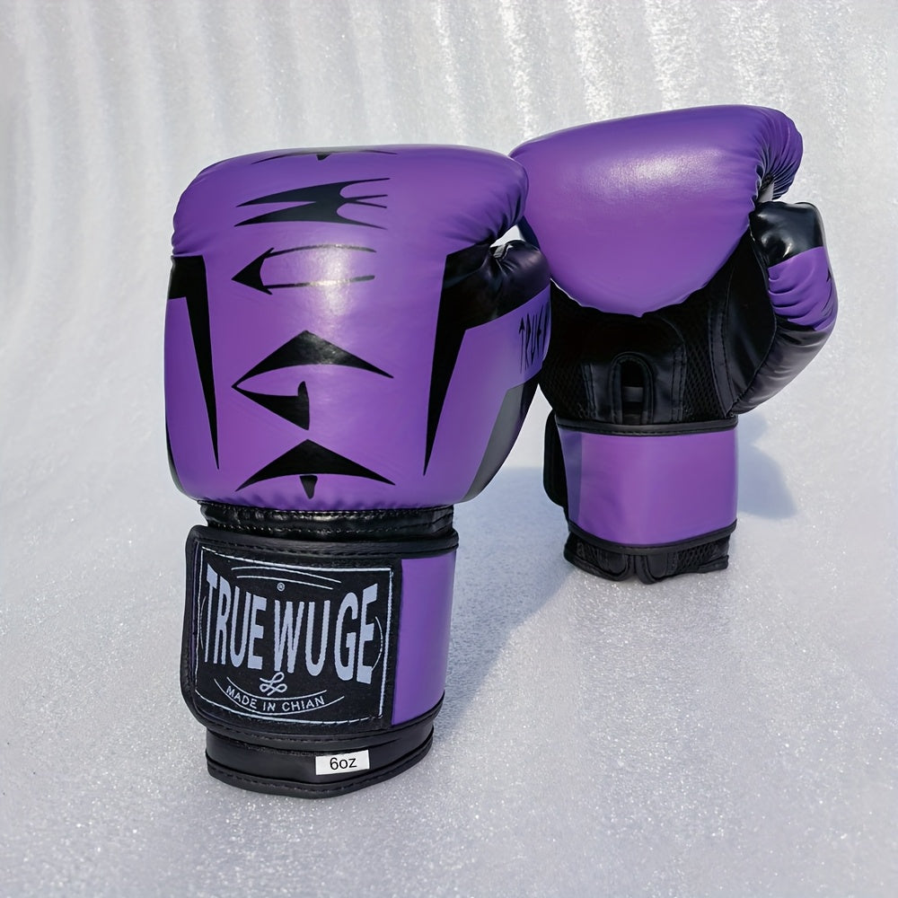 Paire de gants de boxe avec boucle ajustable, rembourrage anti-choc, durables et faciles à nettoyer, conçus pour débutants, novices et professionnels.