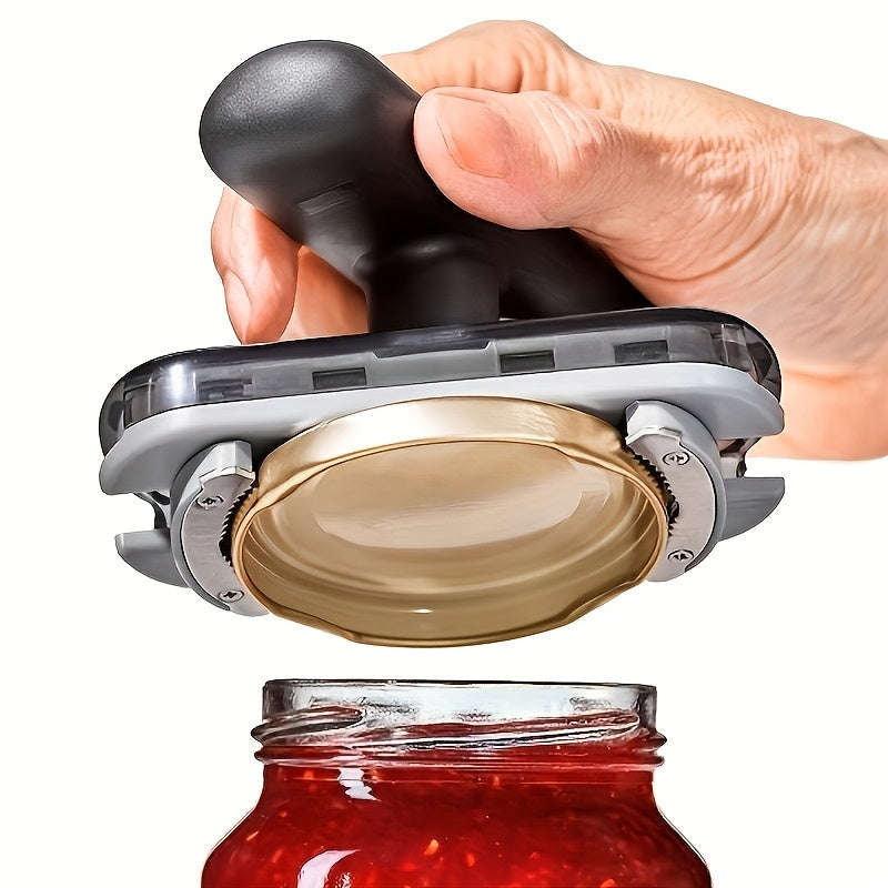 1pc Heavy-Duty Manual Lever-Style Jar &amp; Can Opener with One-Hand Operation, - Locking Mechanism - ABS Kitchen Opener Tool for Jars, Cans, Bottles - Portable, No Electricity/Power-Free for, Parties &amp; Seniors (Easy-Grip