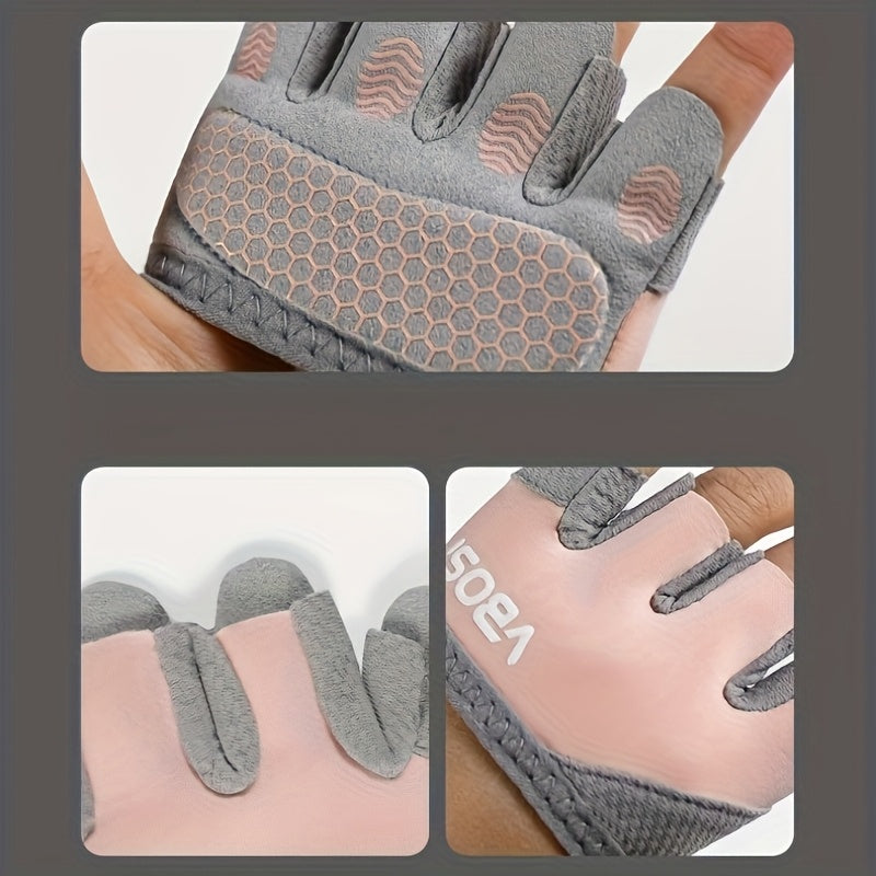 2pcs Unisex Half-Finger Fitness Gloves | Men And Women Four-finger Gloves, Non-slip Breathable Design with Quick-Dry Moisture-Wicking Fabric, Pull on Closure, Woven, Super Fiber Skin Material by