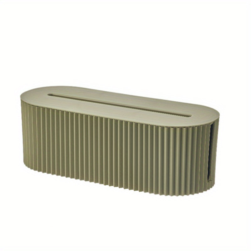 1pc LDQ Cord Organizer Box with Lid - Durable Scratch-Resistant Plastic Cable Management System for Desk &amp; TV Wires, Space-Saving Multi-Use Storage for Home Office, Gaming Setup, Living Room | Fits Power Strips &amp; Chargers, Id